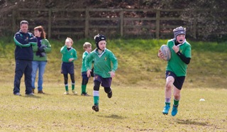 Young Hinch players in possession. 