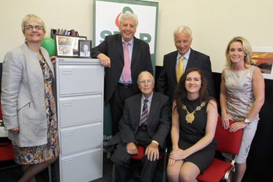 At the offical opening of the SDLP constituency office in Newcastle were South Down MP Margaret Ritchie, Dr Alasdait MvDonnell, Party Leader, former South Down MP Eddie McGrady, Seán Rogers MLA, Councillor Marie McCarthy, Down District Council Chairman, and Laura Devlin, Office Manager.