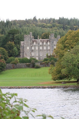 The Annesley home looking south to the Mournes over Castlewellan Lake. 