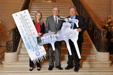 DRD MInister Danny Kennedy, centre, helps promote  
