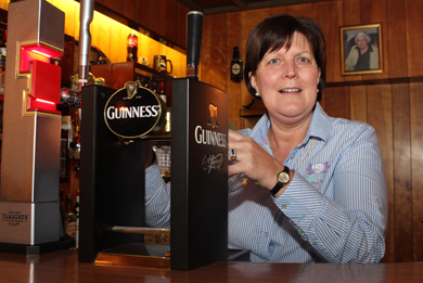 Bringing a coveted title to County Down is Margaret Ferguson at the Lakeside Inn near Downpatrick - joint winner of the Barperson of the Year. 