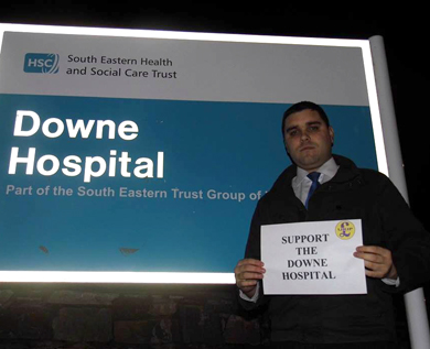 UKIP Down District representaive Alan Lewis expresses concern over A&E services. 