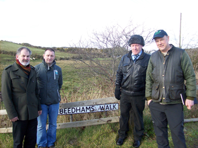 Environmental improvements are planned for Beedham's Lane in Ballynahinch. Pictured are  Cllr Garth Craig, Andrew Steenson, Chairman of the Langley Road Community Association, William Johnston, Vice Chair, and Mark Bryson of Ecoseeds. 