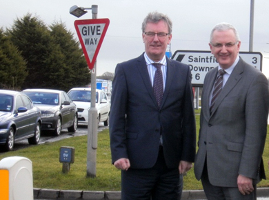 Strangford UUP MLA Mike Nesbitt and DRD Minister Danny Kennedy at the Temple roundabout.