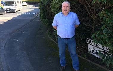 Sinn Fein candidate Eddie  Hughes is calling for traffic bollards 