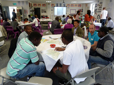 An exchange of land histories took place at Shimna Intergarted College between displaced Sudanese and volunteers from the Mourne Heritage Trust. 