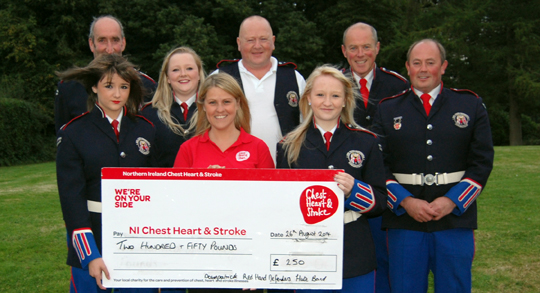 The Red Hand Defenders make a presentation to the NICFC.
