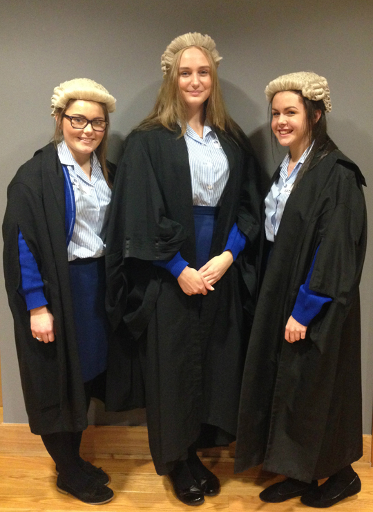 Enjoying the legal life are Carleen Breen, Aiste Petrulyte   and Katie Logue from St Mary's High School. 