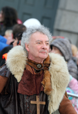 St Patrick in the parade in Downpatrick.