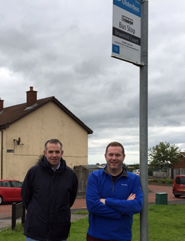Paul and Chris Bus stop at Clonvarghan