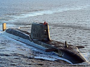 The HMS Ambush which snagged the net of the MFV Karen last April.  