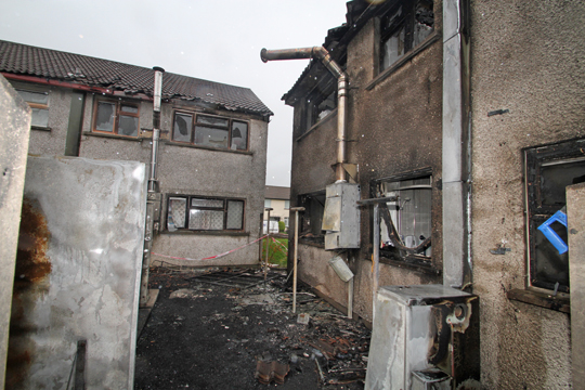 Flats were completely gutted in a major fire at Bracken Avenue in Newcastle last November when arsonist(s) set an oil tank alight.
