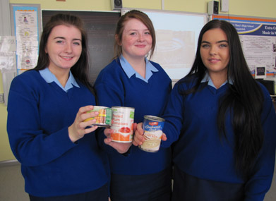 Pupils from Year 12 St Mary's High school prepare for foodbank project. 