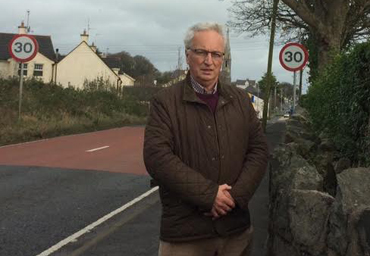 South Down MLA Séan Rogers helps improve sights lines at dangerous junction. 