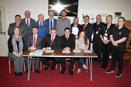 At the inaugural meeting of the Killyleagh and District Youth Forum were, back row, Cllr Billy Walker, Strangford MP Jim Shannon, Kieran McCarthy MLA, Councillors Philip Smith, Patrick Brown, Joe Boyle, Gerard Forward, Streetsafe, Ellen Brennan Rowallene DEA Coordinator, Francine kearney, Streetsafe, with front row, Lisa Curran, CDRCN, firum member Ross Connolly, James Savage, forum chairman, with forum members Matthew Fitzpatrick and Holly Cranston.