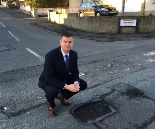 Cllr Colin McGrath has written to the Minister over the state of the roads in East Down.
