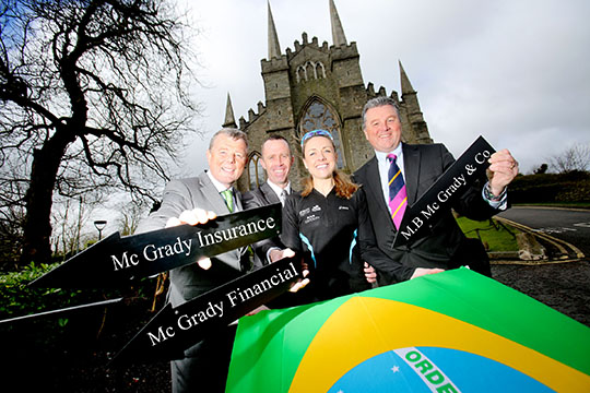 Fintan McGrady, McGrady Insurance; Philip McCrickard, McGrady Financial Services; Kerry O'Flaherty, Olympic hopeful and Malachy McGrady, M.B McGrady & Co. Chartered Accountants