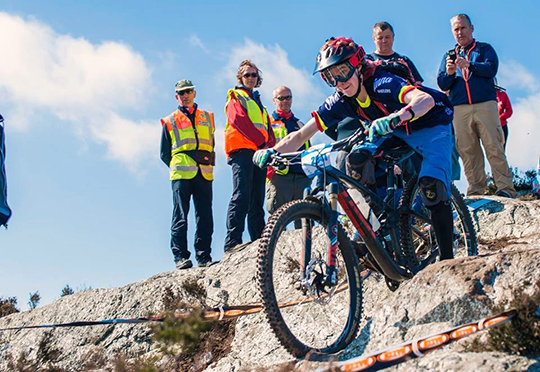 Aidan Hawkins at the Enduro World Series on Carrick Mountain.