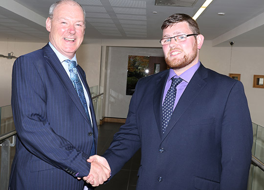 The Chief Executive of Newry Mourne and Down District Council welcomes new SDLP Councillor John Trainor aboard at the Council AGM on the 1st June.