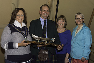 At the launch of Skiee Worlds 2016 were Newry Mourne and Down District Council Chairperson Councillor Gillian Fitzpatrick, Robert Wightman, Conveynor of the Scottish Coastal Rowing Association, Councillor Deborah Girvan, Mayor of Ards and North Down Borough Council, and South Down MP Margaret Ritchie.
