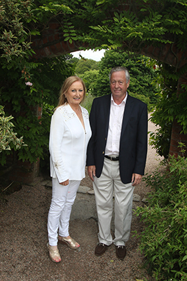 Saintfield Horse Show director Joan Cunningham pictured with Noel Chance, horse trainer and Chletenham Gold Cup double winner.
