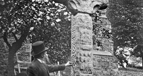 Francis Joseph Biggar looks on at the Cross at Downpatrick Cathedral.
