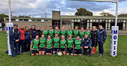 Hinch ladies and coaches after their victory over Malone Ladies.