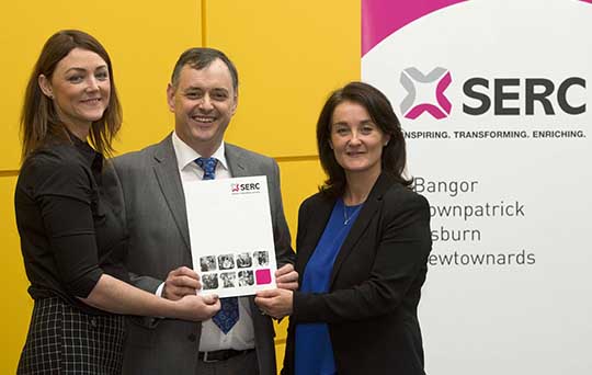 South Eastern Regional College have been awarded a major tender to deliver the Entry to Management Graduate Programme from the Department for the Economy (DfE). Pictured making the announcement last week are SERC Commercial Contracts Manager Elaine Flynn, SERC Head of Training William Greer and Jenny McConnell SERC Leadership and Management Consultant.