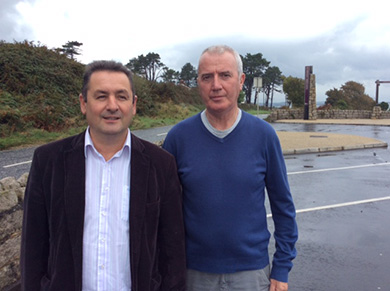 Mourne Councillors Willie Clarke and Sean Doran are campaigning for a safer crossing at Bloody Bridge near Newcastle for hillwalkers and pedestrians. 