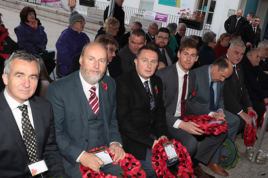 Newry Mourne and Down District Councillors pictured at the Somme commoration event in Newcastle.