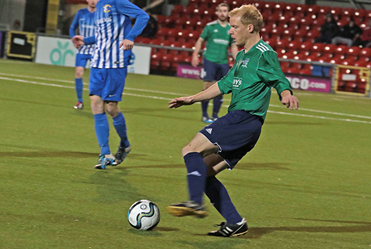 Philip Traynor whips a left footer at the Immaculata goal over the defence to put his side two up.