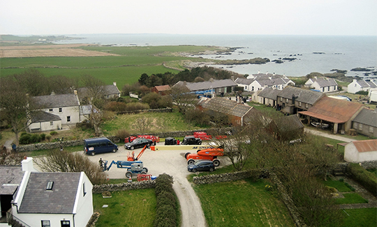 The film set at Kearney village from the air.