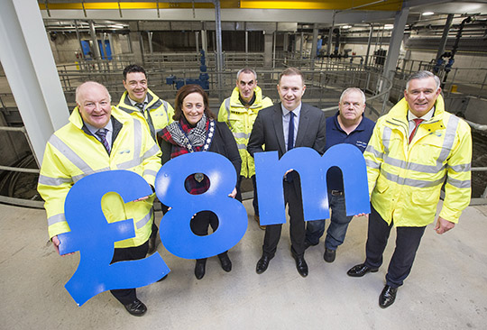 The project team pictured at Newcastle Wastewater Treatment Works. Back row (L-R): Sean Milligan, Declan Magee NI Water. Front row (L-R): Dermott McCurdy NI Water, Chairperson of Newry Mourne and Down Council, Councillor Gillian Fitzpatrick, Minister Chris Hazzard, Alan Grant and Keith Henderson of NI Water.