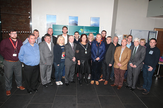 Newry MOurne and Down District Councillors show their support for the campaign to oppose the closures of several outdoor education centres in County Down. Included and OEC staff and NIPSA representatives.