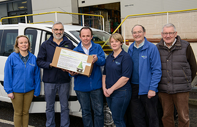 (L-R) Rural Support’s Deborah Gavin, Simple Power Chief Executive Philip Rainey, Rural Support’s Chief Executive Jude McCann, Melissa Wylie, Scott Laidlaw and Archi McKeeman.