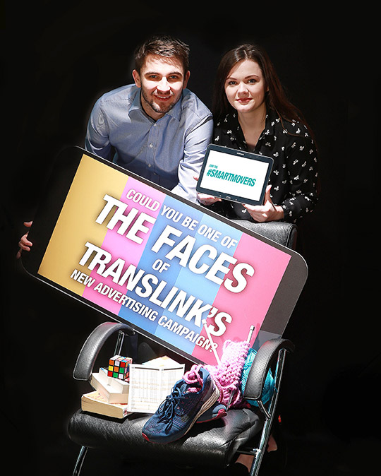 Translink has put out a casting call across Northern Ireland as part of a province-wide search to find the 'faces' for its new campaign to promote the benefits of public transport. The promotional campaign will showcase Translink 'smartmovers'; customers from all walks of life who say public transport not only saves them time and money but also provides freedom, flexibility and health benefits - whether that's relaxing with a good book on-board, learning a new skill, surfing the internet or taking a daily walk to and from the bus stop. If making smart use of public transport is your specialist subject, Translink wants to hear from you! If you regularly use the bus or train and would like to take part in Translink's new media campaign, find out more at http://translinksmartmovers.co.uk/. Closing date for applications is Sunday 8 January 2017. Follow Translink on Twitter @Translink_NI and join the online conversation - #smartmovers. Pictured making their own smartmoves are Tim Munster, Belfast and Kirsty Wallace, Larne. -ENDS- For further information please contact Annette Small / Olivia Stewart at Morrow Communications on 028 9039 3837 or email a.small@morrowcommunications.com.